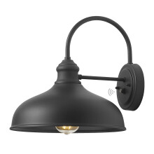 12in. Dusk to Dawn Outdoor Barn Lights Exterior Black Gooseneck Barn Light Fixture with Wall Mount