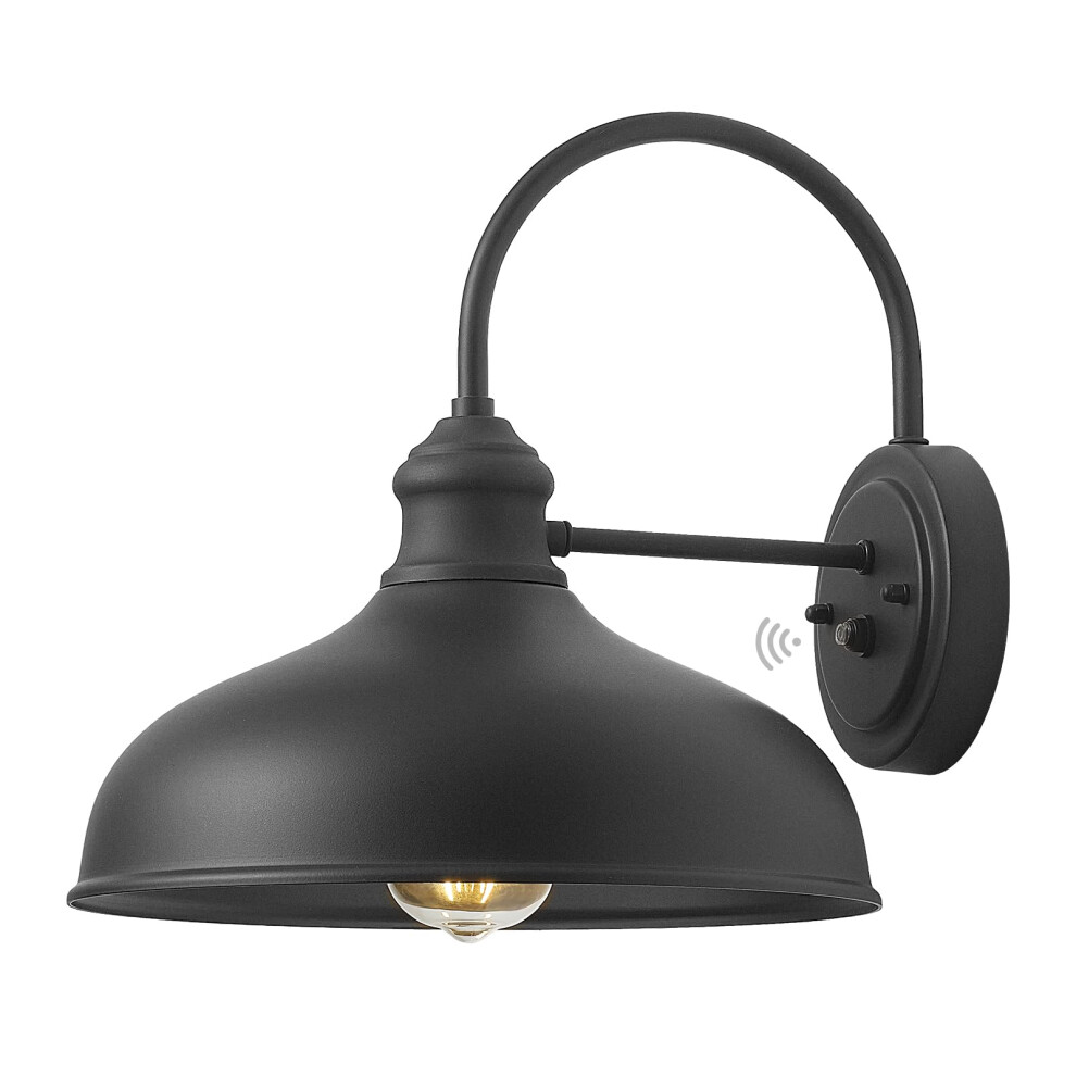 12In. Dusk To Dawn Outdoor Barn Lights Exterior Gooseneck Barn Fixture With Wall Mount Black/Light