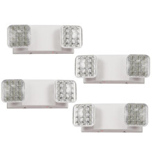 LED Emergency Lights with Battery Backup, Adjustable Two-Head Commercial Fixtures, UL Listed