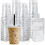 100 Sets Of 12oz Clear Plastic Cups with Flat Lids - Disposable Drinking Cups for Ice Coffee, Smoothie, Slurpee, Or Cold Drinks 1