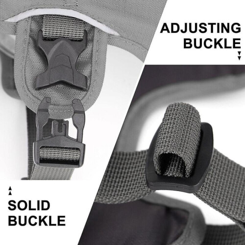 (M:Chest 42-73cm, Grey) Reflective Pet Dog Harness No Pull with Handle Waterproof Adjustable Nylon Vest 2