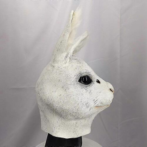 Rabbit Head Mask Performance Latex Plush Animal Mask Masquerade Party Rabbit Mask 2