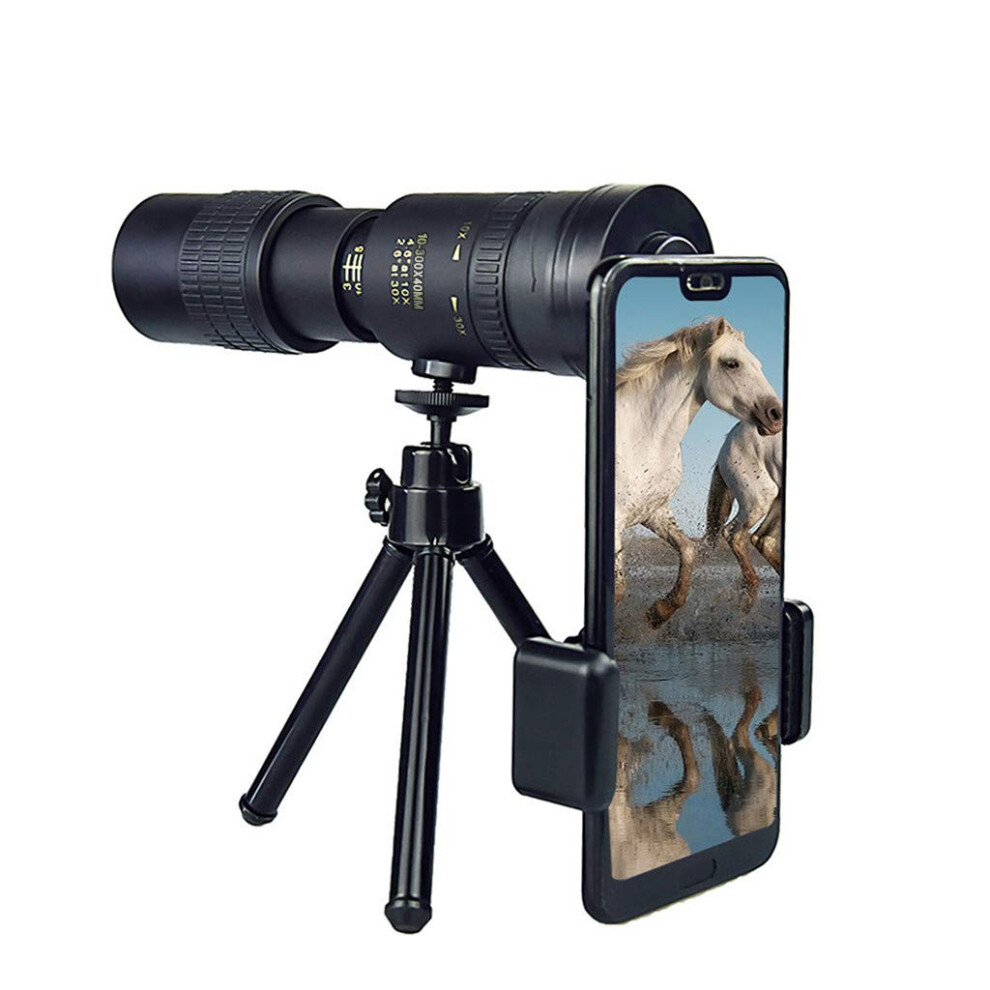 4K Hd 10-300X40mm Super Telephoto Zoom Monocular Telescope - For Bird Watching, Hunting 940534633018