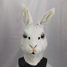 Rabbit Head Mask Performance Latex Plush Animal Mask Masquerade Party Rabbit Mask