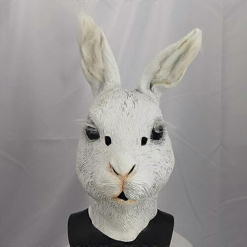 Rabbit Head Mask Performance Latex Plush Animal Mask Masquerade Party Rabbit Mask