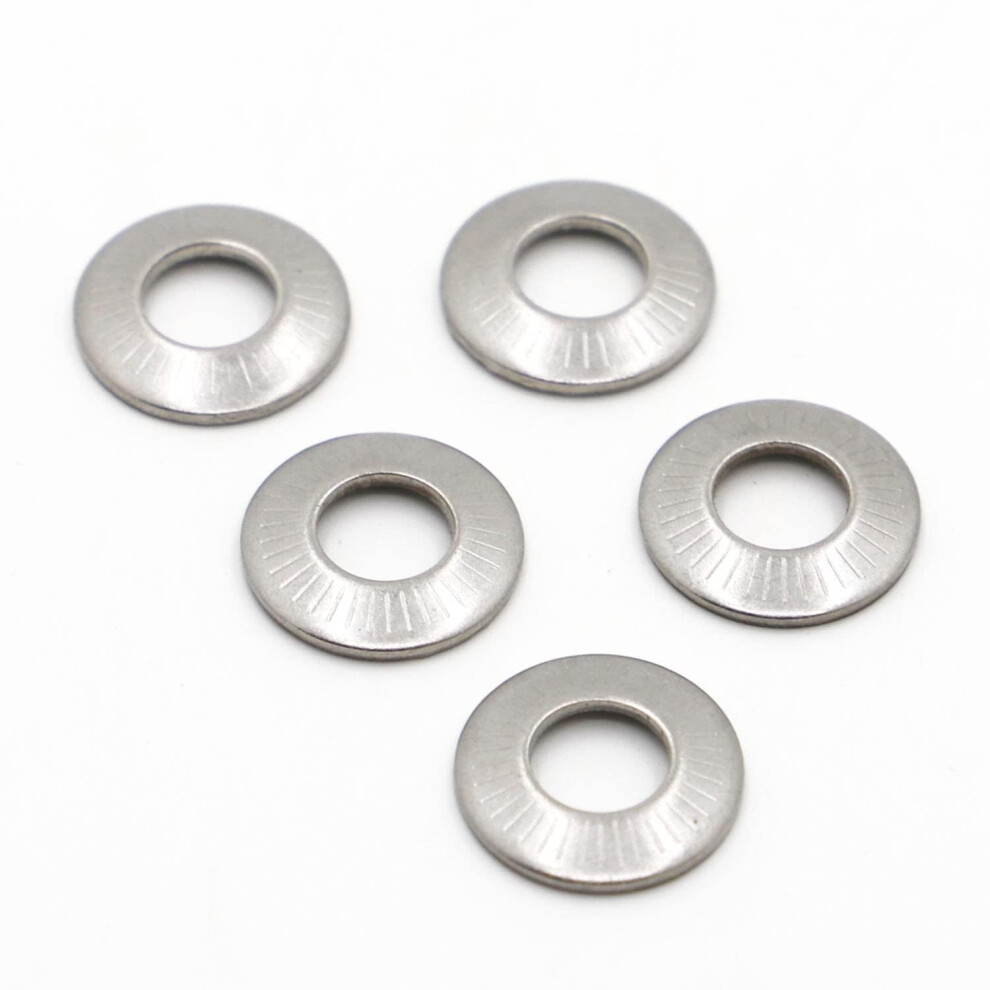 Stainless Steel Washers,Knurled Gasket, 304 Stainless Steel Disc Spring Serrated Lock Washer 940534633285