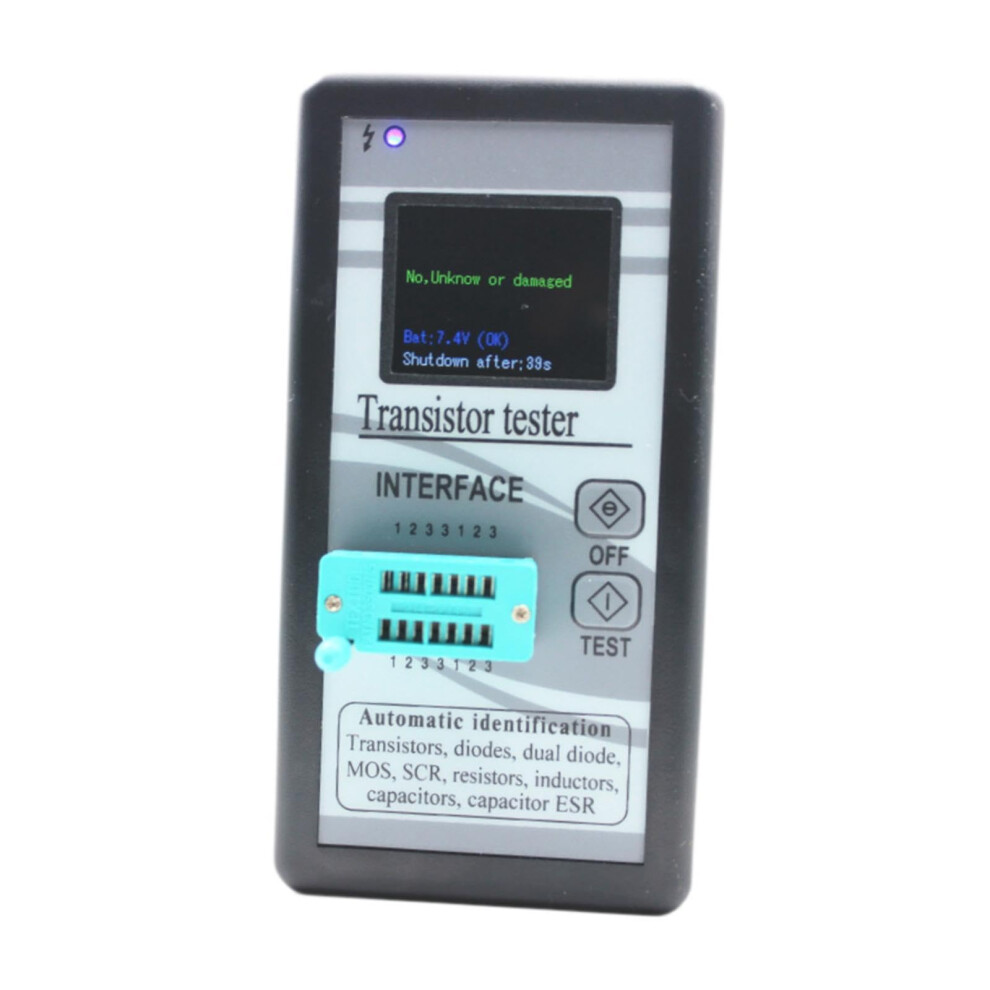 Transistors Tester Capacitance Meter Utility Tool Accurate Sturdy Electronic Component Tester Esr Meter For Esr Resistance, Black Shell 940534633568