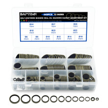 Bonded Seal Washer, NBR Metric Metal Automotive Sealing Washers Assortment Kit, 245PCS