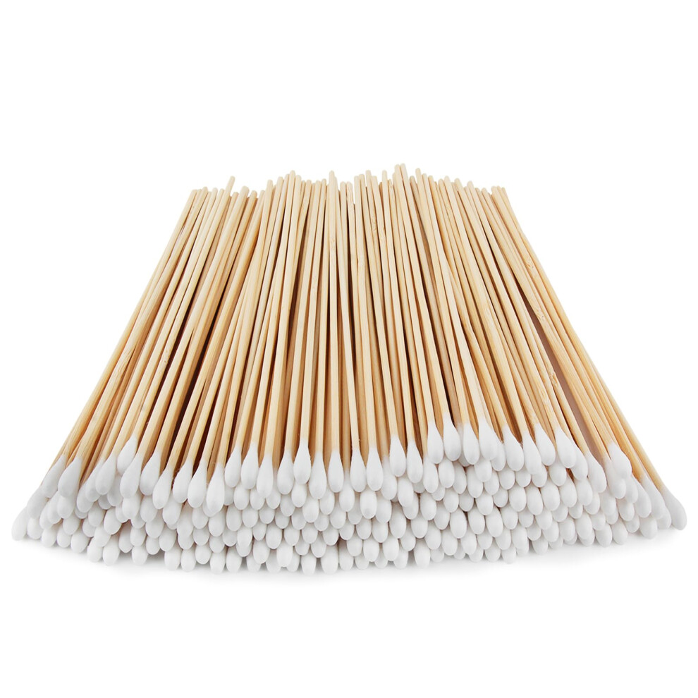 200 Count Bamboo Rounded-tipped Cotton Swabs 6' Inch Long with Bamboo Handles