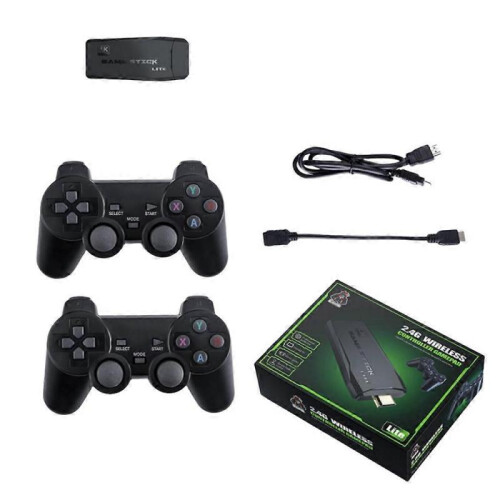 64G Wireless 4K HDMI Video Game Console Retro 20000+Games TV Stick 64G w/ 2x  Wireless Controllers