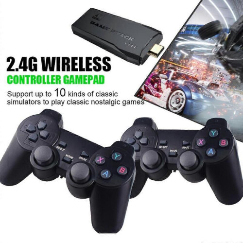 64G Wireless 4K HDMI Video Game Console Retro 20000+Games TV Stick 64G w/ 2x  Wireless Controllers 1