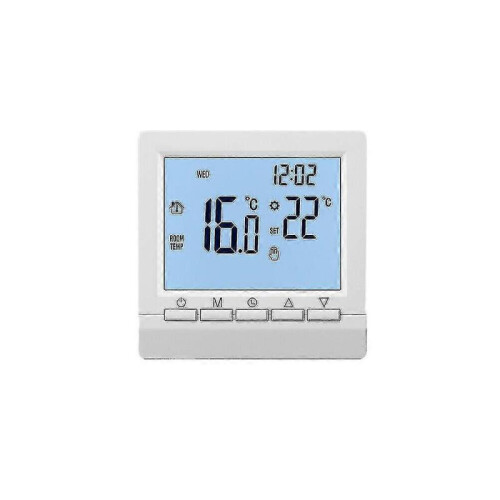Digital Wifi Thermostat, Programmable Adjustable Wired Battery Model with Lcd Display, Blue