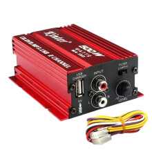 High-Performance Car Audio Amplifier | Small 2 Channel Stereo Amp with Adjustable Bass Boost