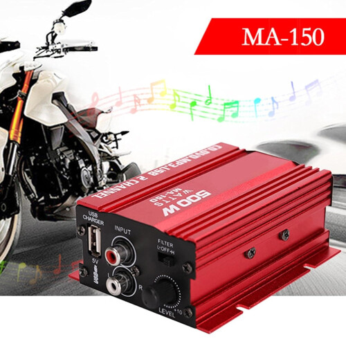 High-Performance Car Audio Amplifier | Small 2 Channel Stereo Amp with Adjustable Bass Boost 1