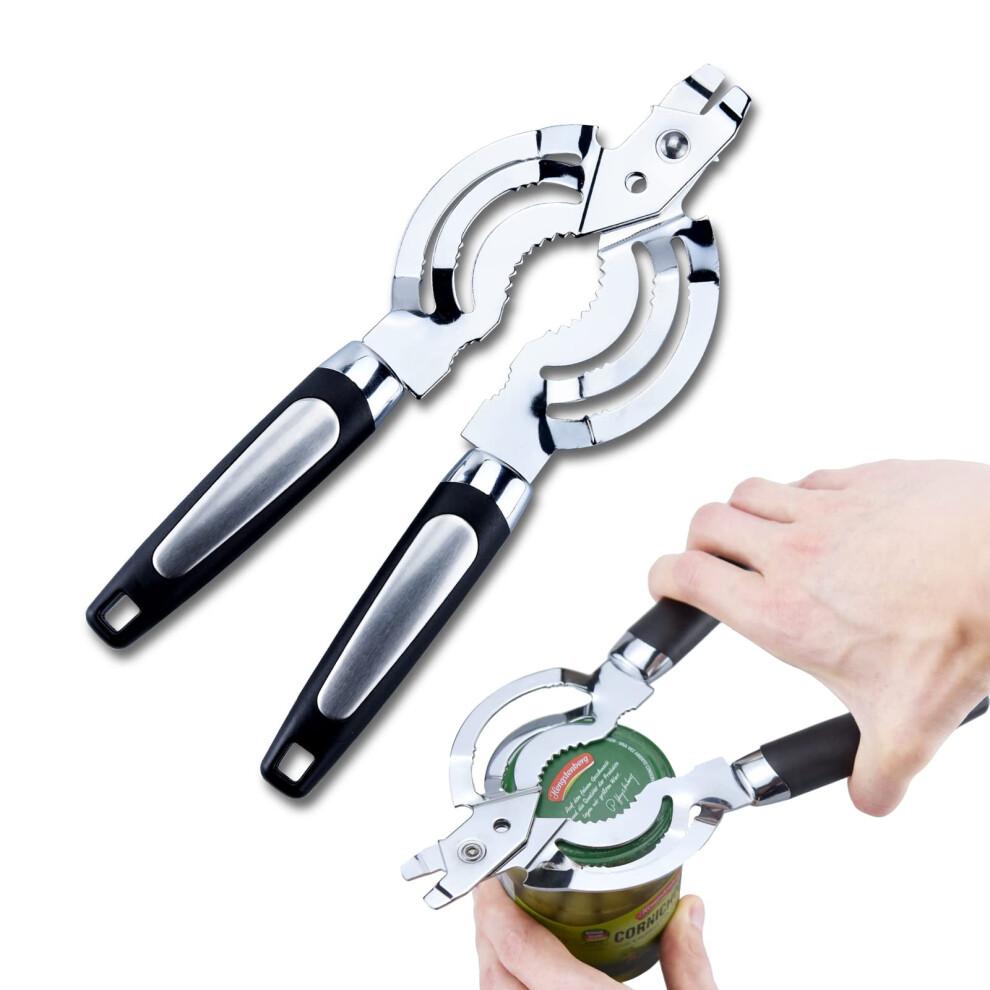 Jar Opener, Multi Jar Opener for Weak Hands, Stainless Steel Jar Lid Opener,  Bottle Opener for Arthritic Hands, Seniors with Arthritis
