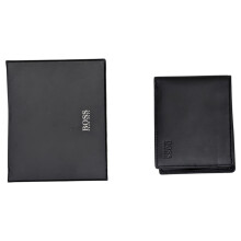 (Black) Hugo Boss Mens Wallet Genuine Leather Asolo Bifold Credit Cardholder New Gift
