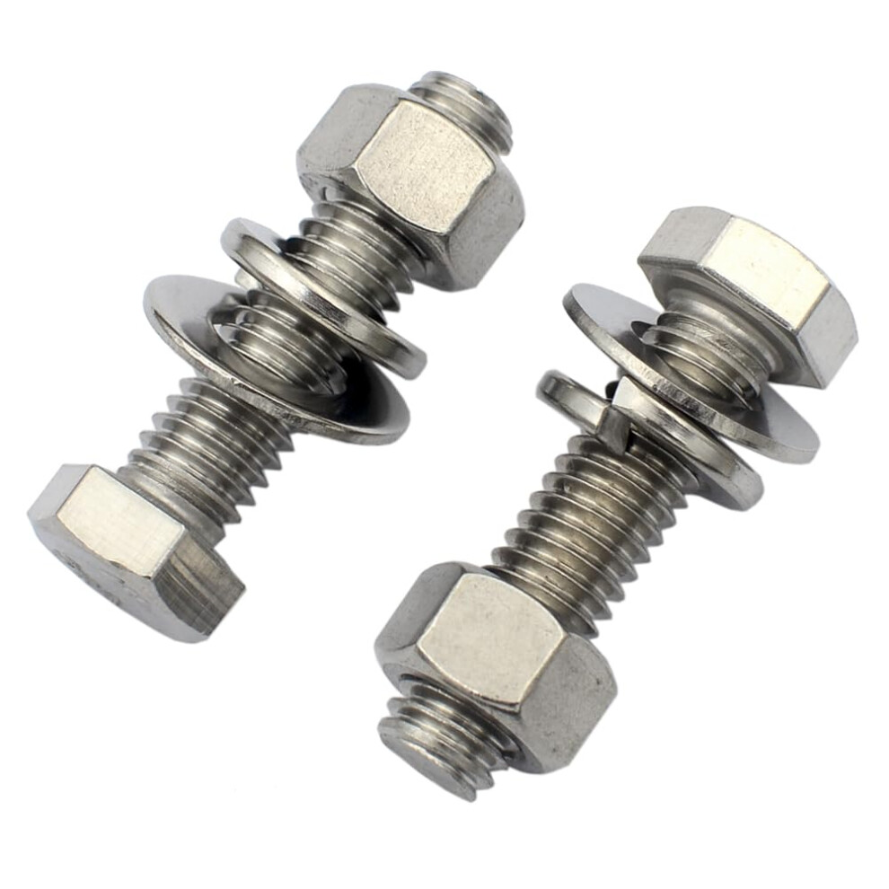 20 Sets 3/8-16 x 1-1/2 inch Flat Hex Bolt Nuts Flat SAE and Lock Washers Kit All Made of 304 Stainless Steel-image-OPC-PHXNQ26-NEW