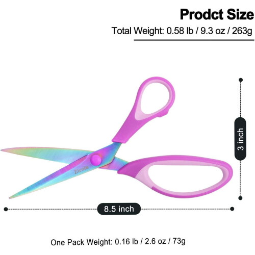 8.5' Scissors All Purpose, Multipurpose Office Scissors Set of 3 pack, sharp Titanium Coating Blade 2