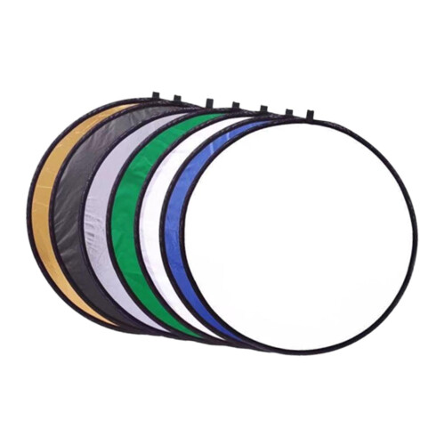 7X Collapsible Light Reflectors Round, Compact with Storage Bag, Professional Photo Reflectors Foldable for Studio, 60cm