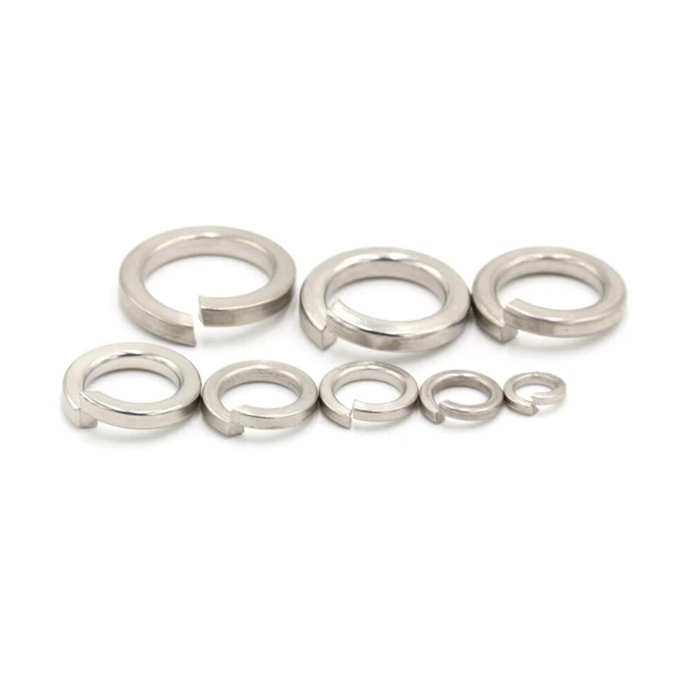 Metal Washers 10/50/ 100Pcs Spring Split Lock Washer Elastic Gasket M1.6 - M30 A2 Stainless Steel 940534636378