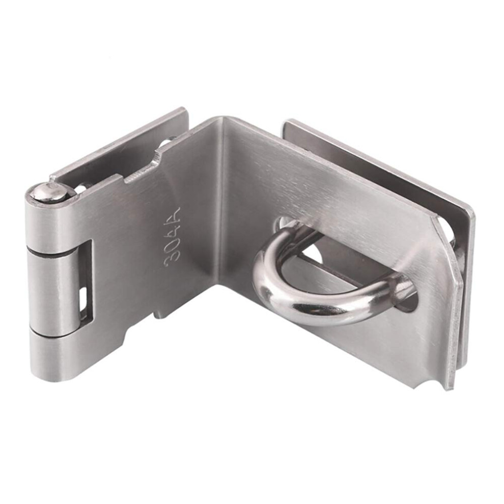 4 Inch Door Hasp Latch 90 Degree, Stainless Steel Safety Right Angle Padlock Hasp Locking Latch Refï¼Llq 820064735041