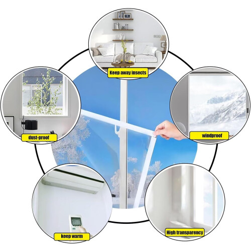 Windproof and Warm Windows Insulation Kit 95x175cm Window Insulation Window Thermal Insulation 1