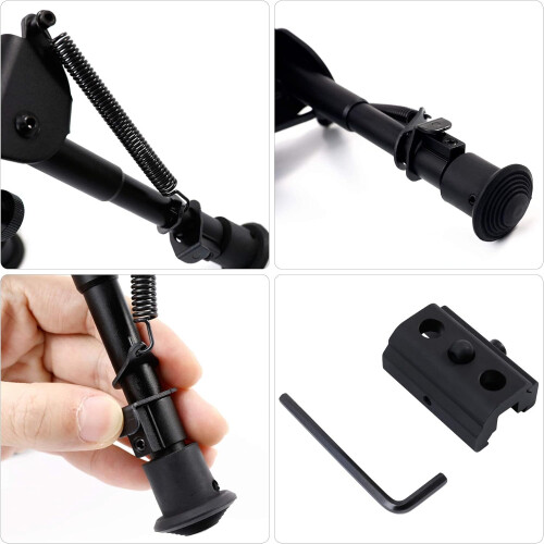 Rifle Tactical Bipod Adjustable Spring Return Adapter  Compatible with Picatinny Rail System  Adjustable 69 Inch Height 2
