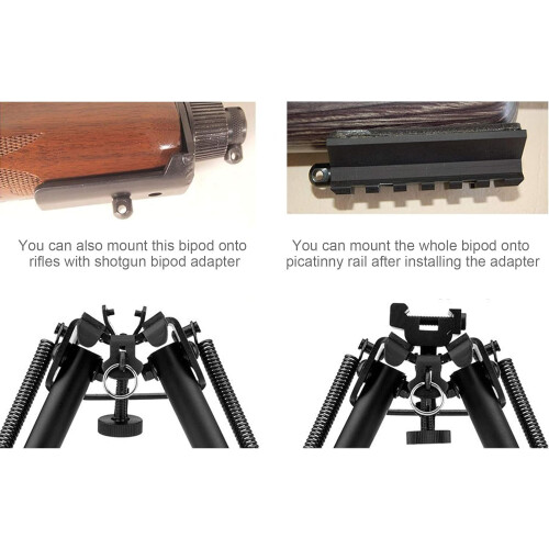 Rifle Tactical Bipod Adjustable Spring Return Adapter  Compatible with Picatinny Rail System  Adjustable 69 Inch Height 1