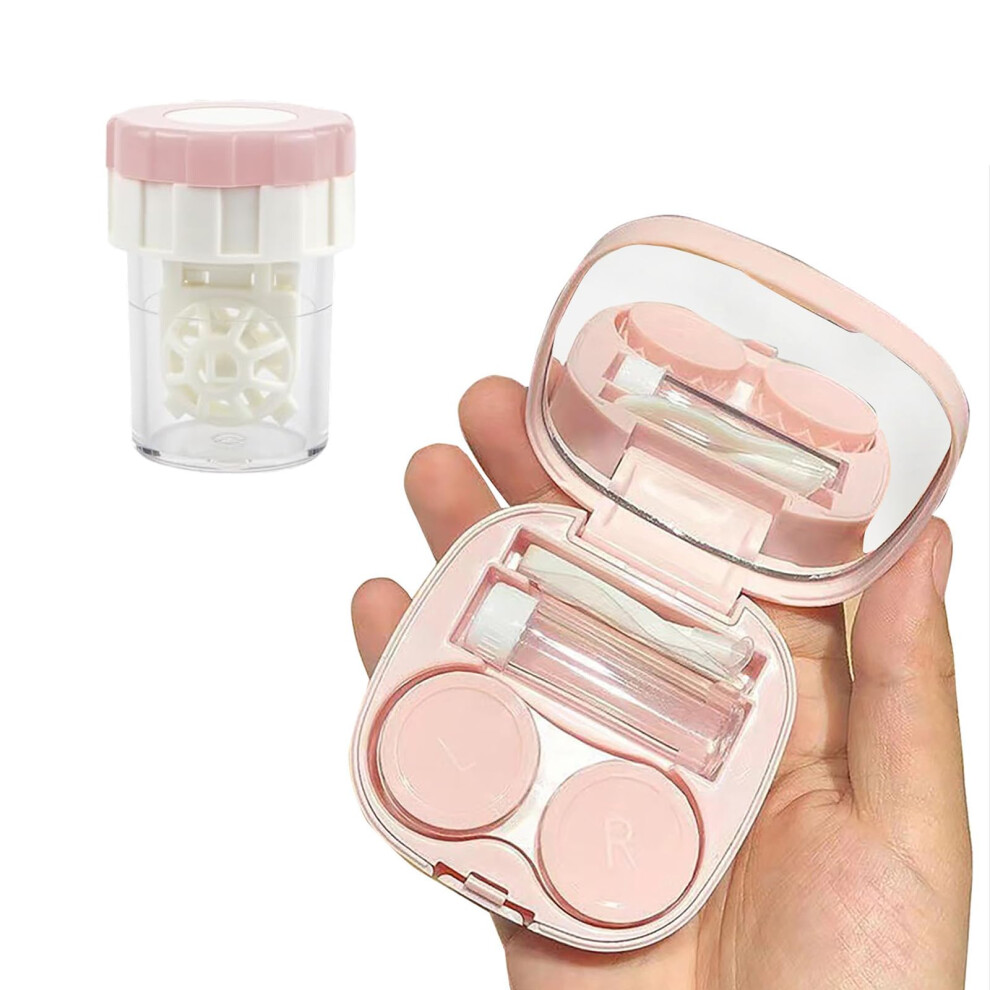 Contact Lens Case with Cleaner Washer, Contact Lens Travel Kit with Mirror Tool