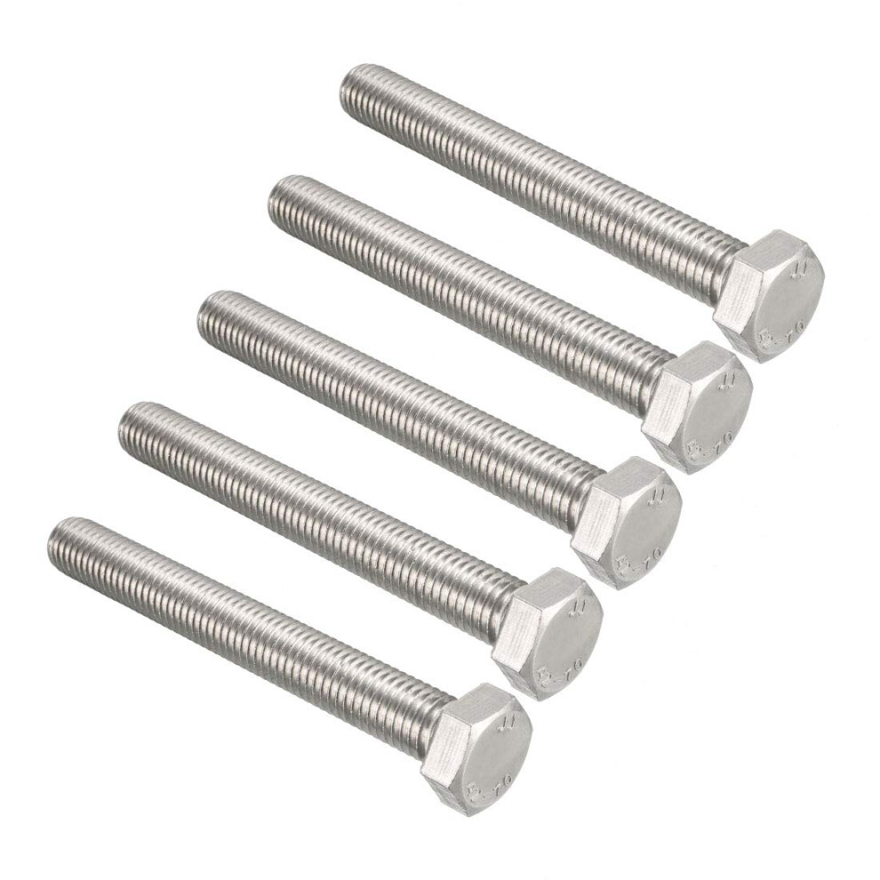 M12x100mm Hex Bolts 304 Stainless Steel Hexagon Screw Bolt 5Pcs 940534637382