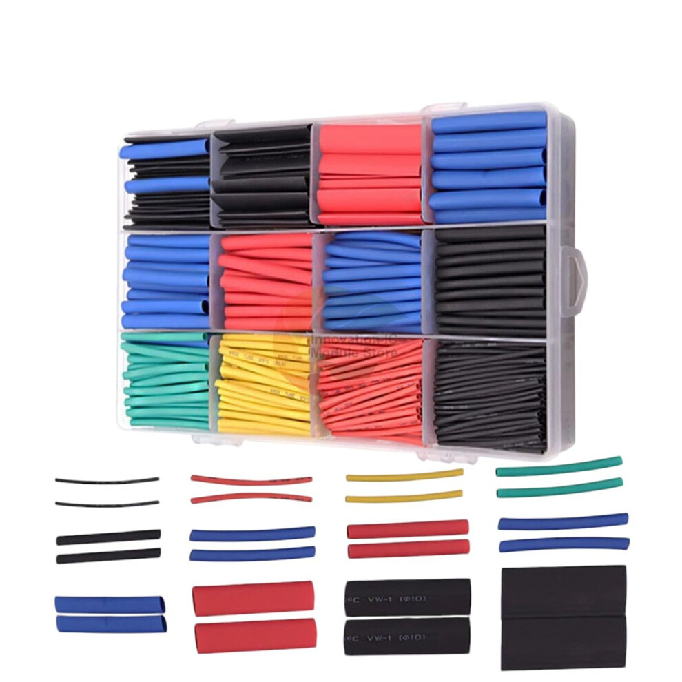 750Pcs Polyolefin Heat Shrinkable Tube Plastic Box Insulated Heat Shrinkable Combination Tube Sleeve 820064736130
