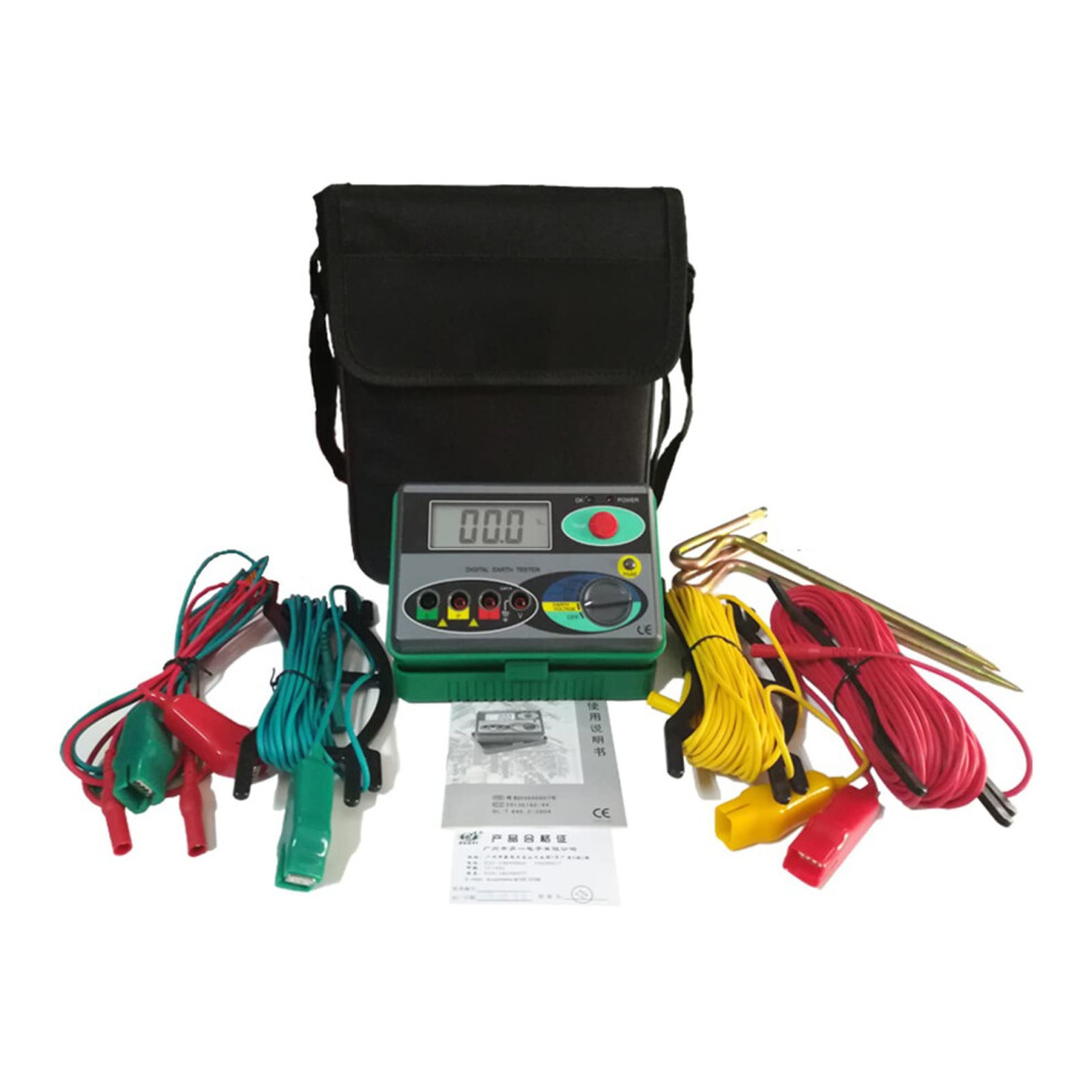Digital Earth Ground Resistance Tester Multimeter Resistance Measurer 0-2000 Ohm 940534637603