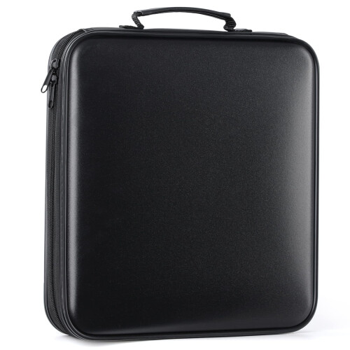 DVD Storage CD Case Holder: 160 Capacity CD Sleeves Black Disc Cases Binder for Car