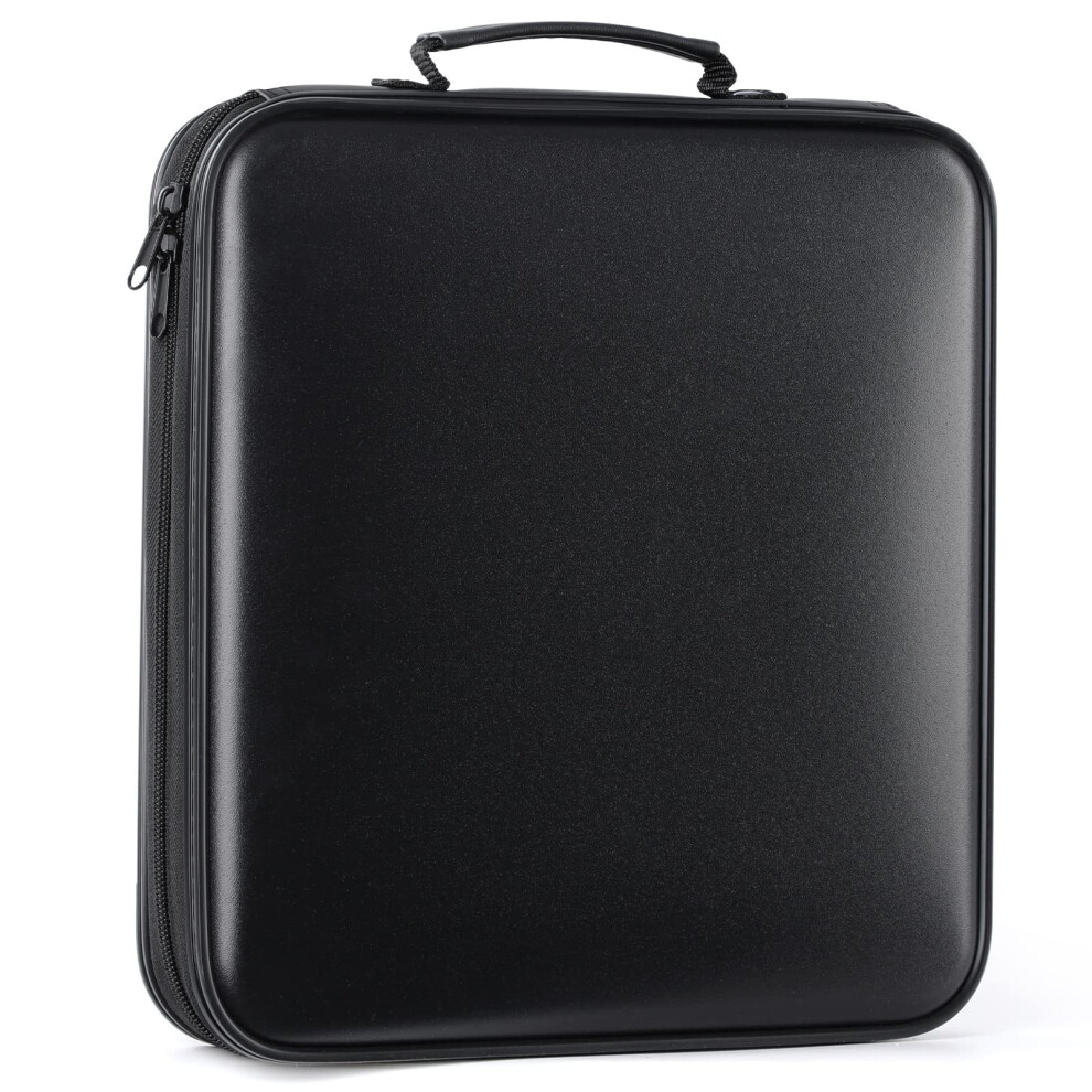Dvd Storage Cd Case Holder: 160 Capacity Cd Sleeves Disc Cases Binder For Car Black 820064736406
