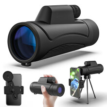 10x42 Monocular Telescope with Smartphone Holder Tripod for Adults Kids, HD BAK4 Prism