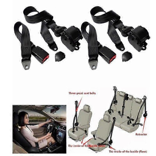 Universal Car Seat Belt - 3 Point Adjustable Safety Belt 1