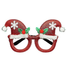 2pcs Christmas Glasses Glitter Party Glasses Frames Christmas Decoration Costume Eyeglasses for Christmas Parties Holiday Favors Photo Booth (Size 9