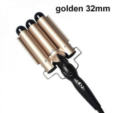 (25mm, golden) Triple Ceramic Curling Iron, Latest Version 3 Barrel Wand With Adjustable Temperature, Portable Hair