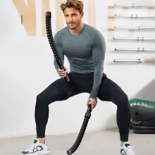 2 Pieces Battle Ropes, Muscle Building Exercise Cords Equipment, Professional Black for Indoor Outdoor