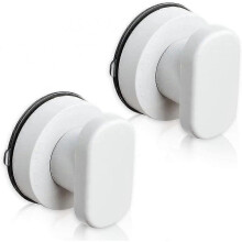 (White)2pcs Suction Cup Handle Drawer Glass Portable Mobility Handle Knobs