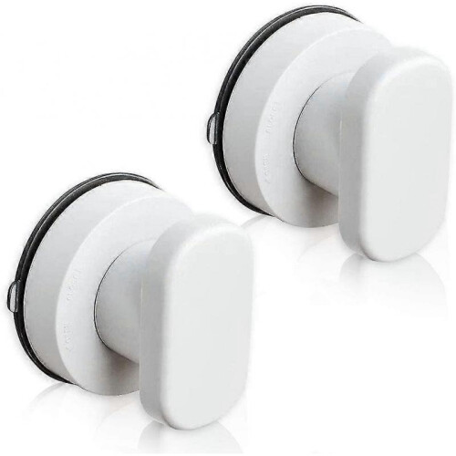 (White)2pcs Suction Cup Handle Drawer Glass Portable Mobility Handle Knobs
