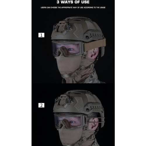 Professional Protective Polarized Tactical Goggle Set,Headgear Mode/Outdoor shooting Windproof goggles 2