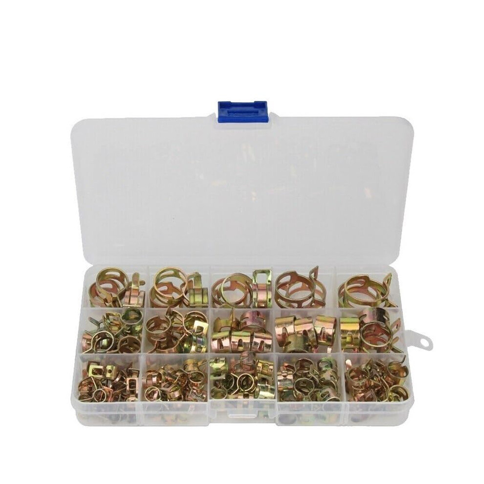 115Pcs/Set 622Mm Spring Clip Hose Clamp Fastener Fuel Line Hose Water Pipe Air Tube Car Plumbing Tools Spring Hose Clamps 820064738301