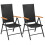 VidaXL vidaXL 2x Stackable Garden Chairs Poly Rattan Black Outdoor Terrace Folding 1