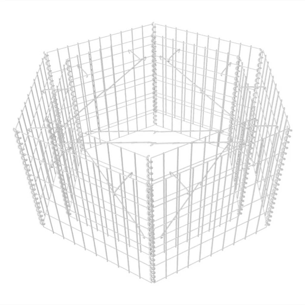 vidaXL Hexagonal Gabion Raised Bed 100x90x50cm Outdoor Garden Plant Basket Pot