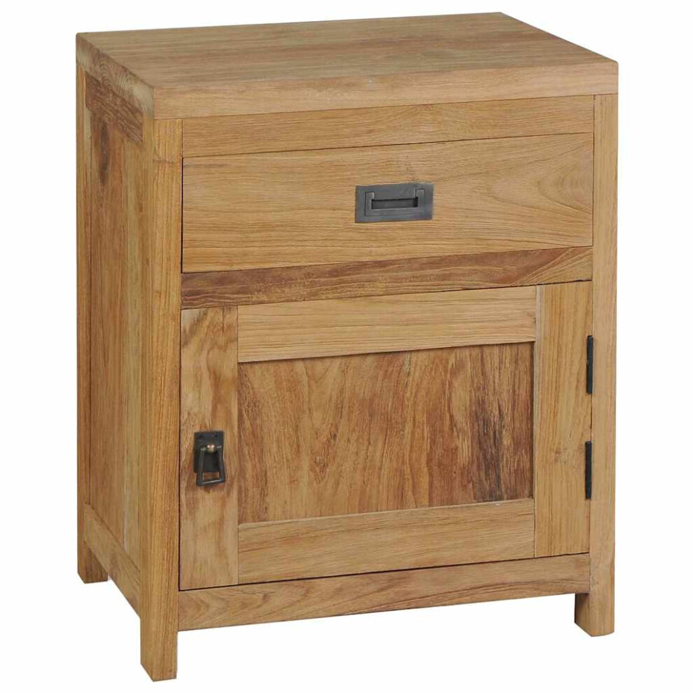 vidaXL Solid Teak Bedside Cabinet 40x30x50cm Bedroom Nightstand Table Unit