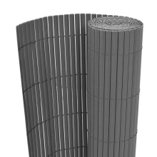 vidaXL Gartenzaun Doppelseitig PVC 150 x 500 cm Grau