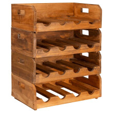 vidaXL Wine Racks 4 pcs for 16 Bottles Wine Shelf Holder Solid Mahogany Wood
