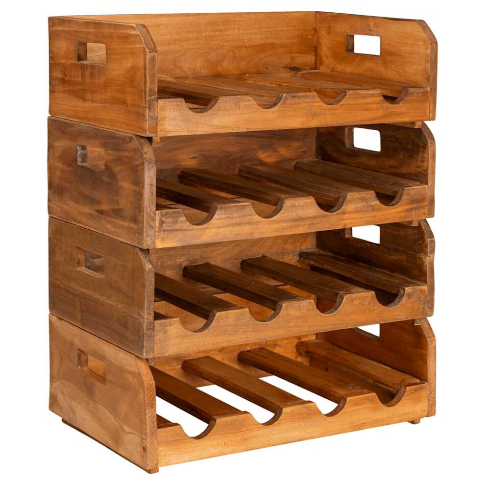 vidaXL Wine Racks 4 pcs for 16 Bottles Wine Shelf Holder Solid Mahogany Wood-image-OPC-P55JGK9-NEW