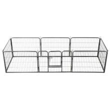 vidaXL Dog Playpen 8 Panels Steel 60x80cm Black Enclosure Run Cage Kennel